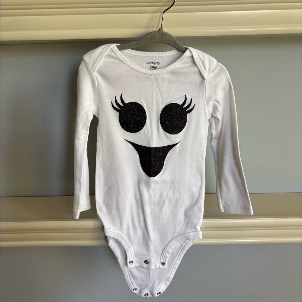 Carter's White Bodysuit with Black Smiley Face